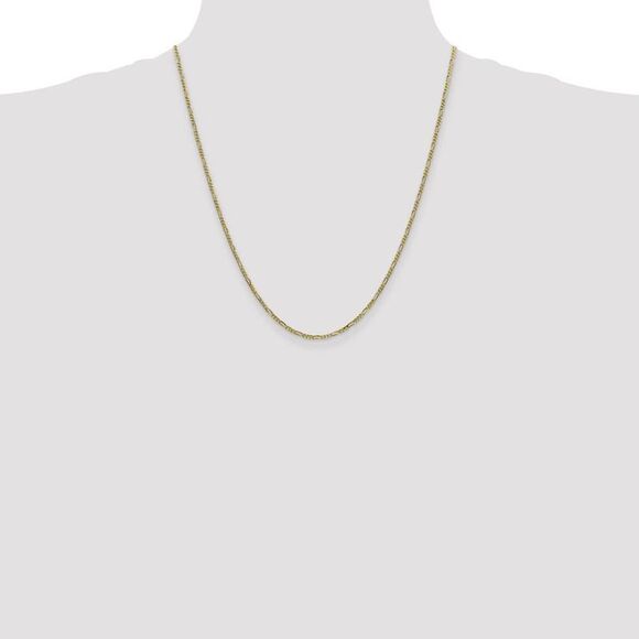 1.75mm, 10k Yellow Gold, Solid Concave Figaro Chain Necklace, 22 Inch - Picture 2 of 8